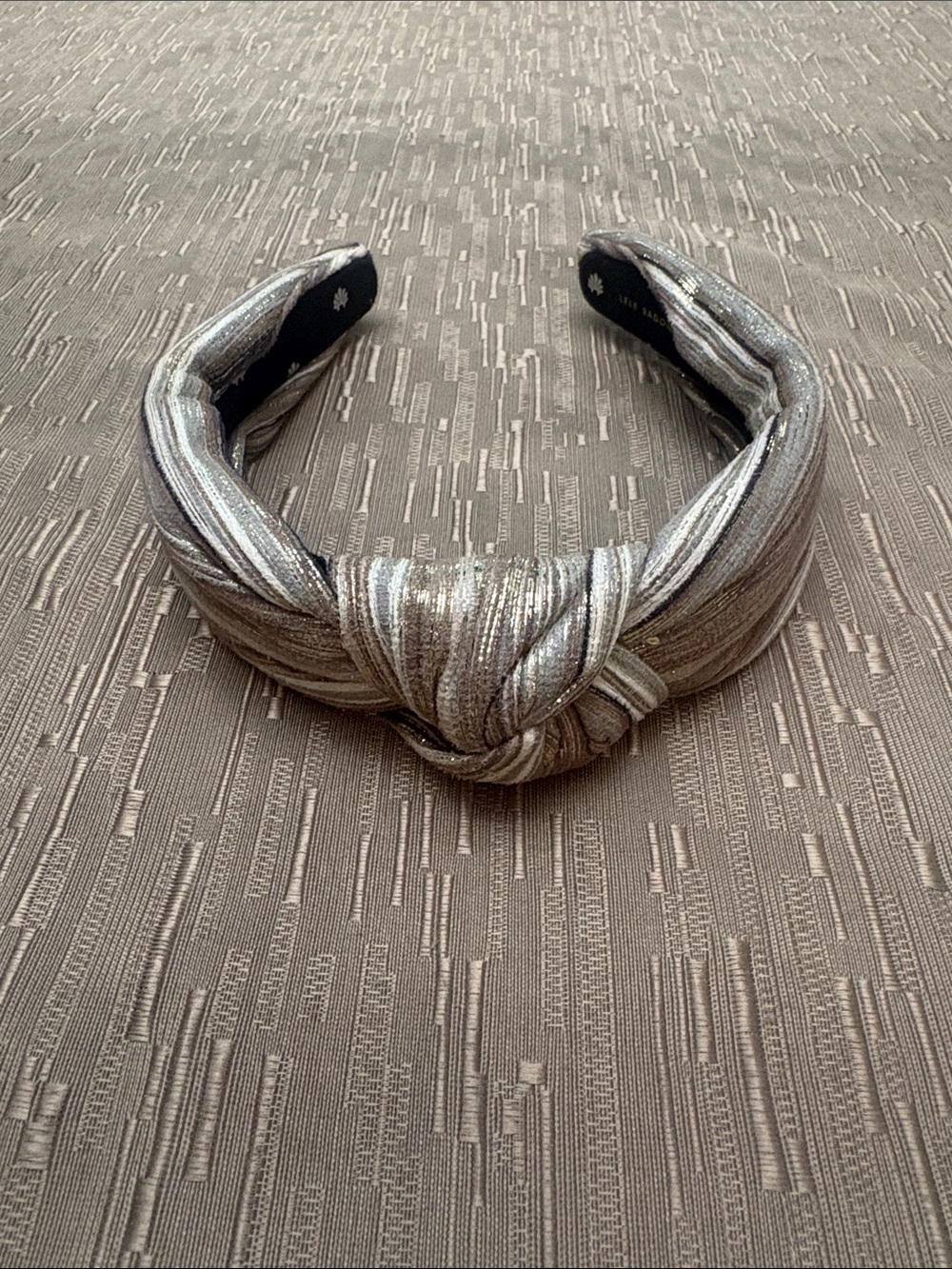 Lele Sadoughi Silver Knotted Metallic Headband
